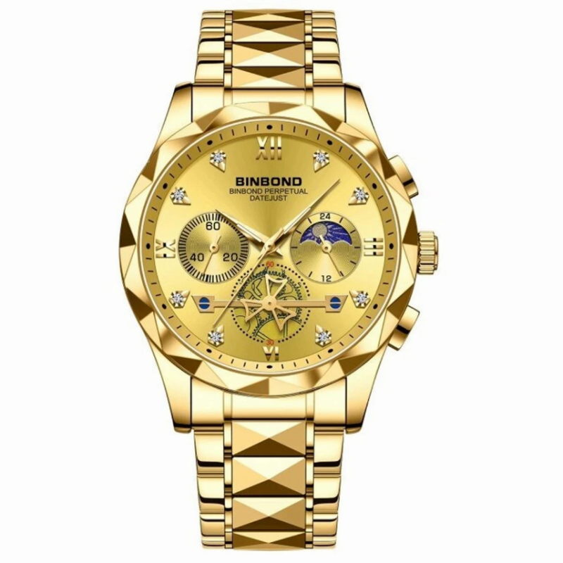 BINBOND Chronograph watch - Full Golden FOR MAN