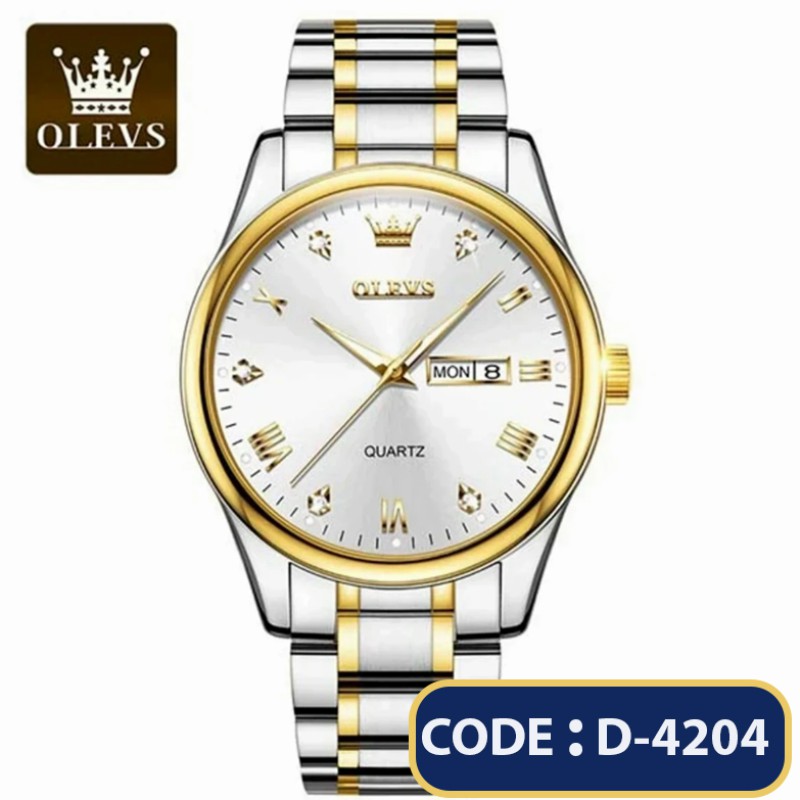 Top Brand OLEVS 5563 MODEL TOTON AR DIAL White COOLER WATCH FOR MAN