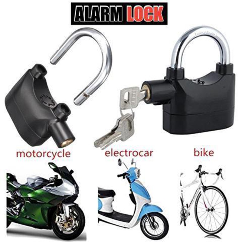 Waterproof Siren Alarm Lock for Motorcycle Long Beam Bike Bicycle