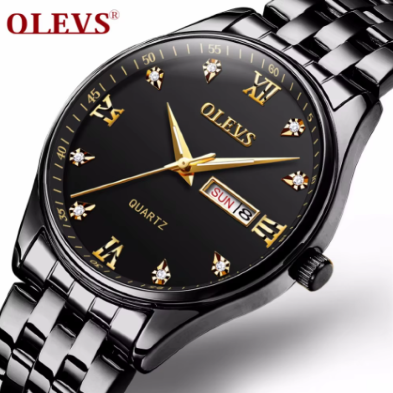 OLEVS Reloj 2872 Top Brand Luxury Waterproof Clock Brown Leather Sports Wrist Watch Relogio Masculino Quartz Watch For Men Dial