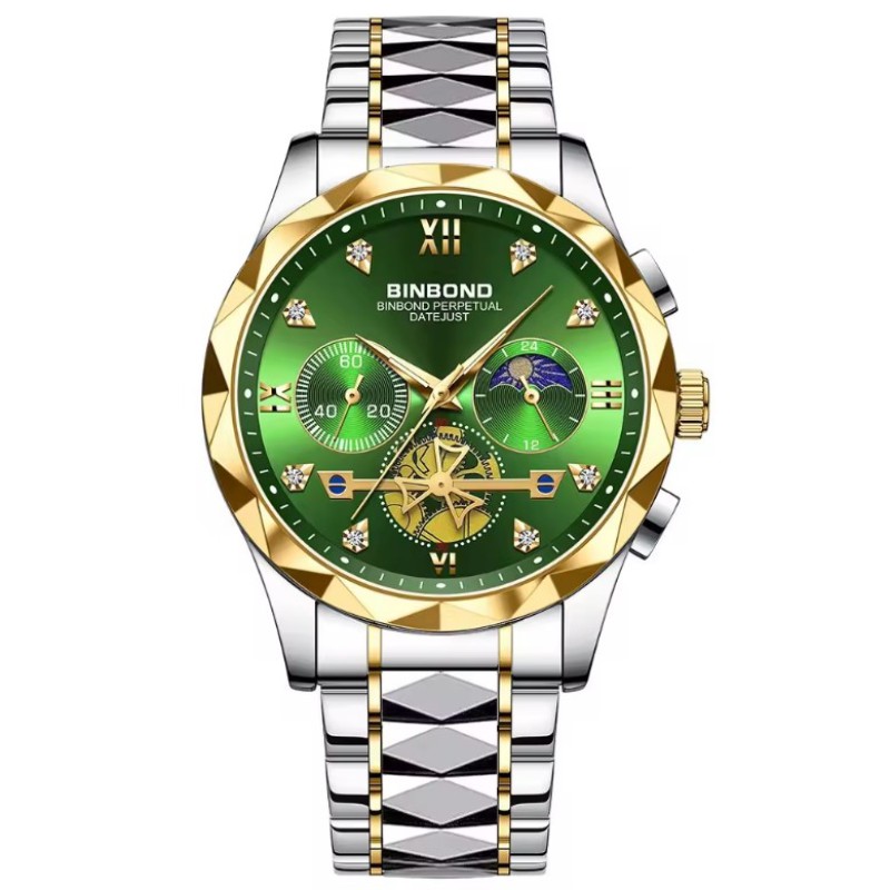 Binbond 1236 Man Casual Quartz Watch Men High Quality Luxury Luminous Wristwatch Stainless Steel Waterproof Men Date Clock