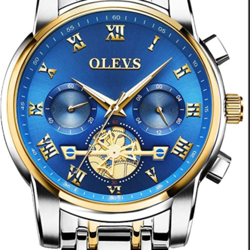 Top Brand OLEVS 5563 MODEL TOTON AR DIAL Golden COOLER WATCH FOR MAN