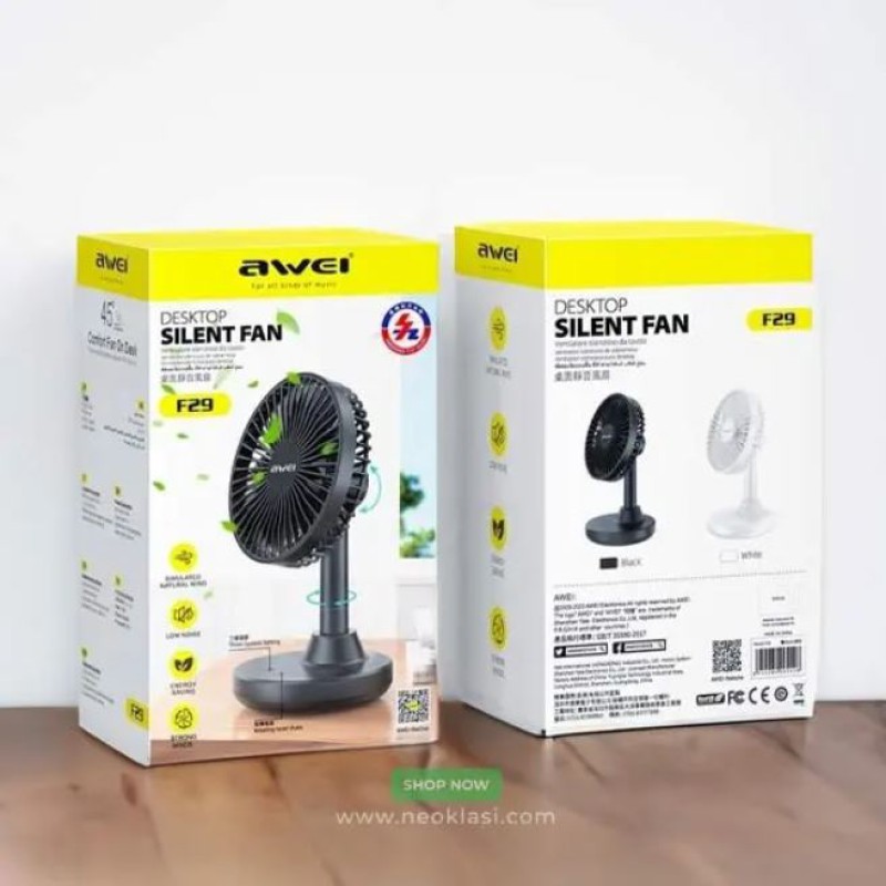 Awei F29 Mini Rechargeable Fan Desktop Oscillating Fan.