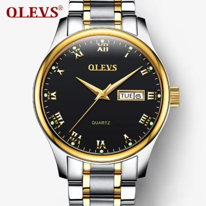 OLEVS Reloj 2872 Top Brand Luxury Waterproof Clock Brown Leather Sports Wrist Watch Relogio Masculino Quartz Watch For Men Dial