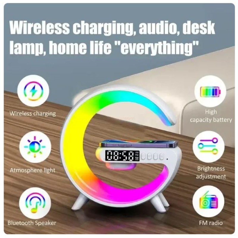 Intelligent Atmosphere RGB Light Bluetooth Speaker With Wireless Charging