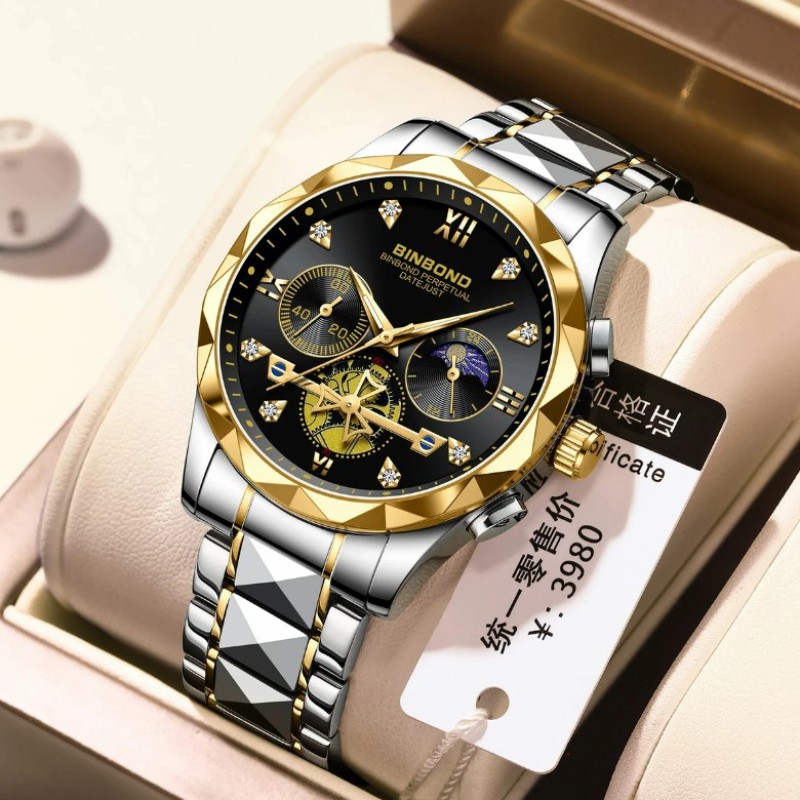 New BINBOND Watch 1236 Popular Men's Quartz Watches 3ATM Waterproof Watches Fashion Luminous Hands High Quality